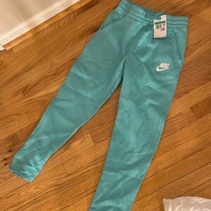 Nike Kids Teal/Turquoise Jogger Pants with White Logo